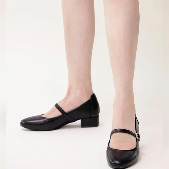 NEW Woman Mary Jane Shoes Low Heels Dress Pumps 2 Inch Chunky Heel Ankle - Picture 5 of 8